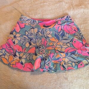 Lilly Pulitzer Floral Skirt in Pink and Blue